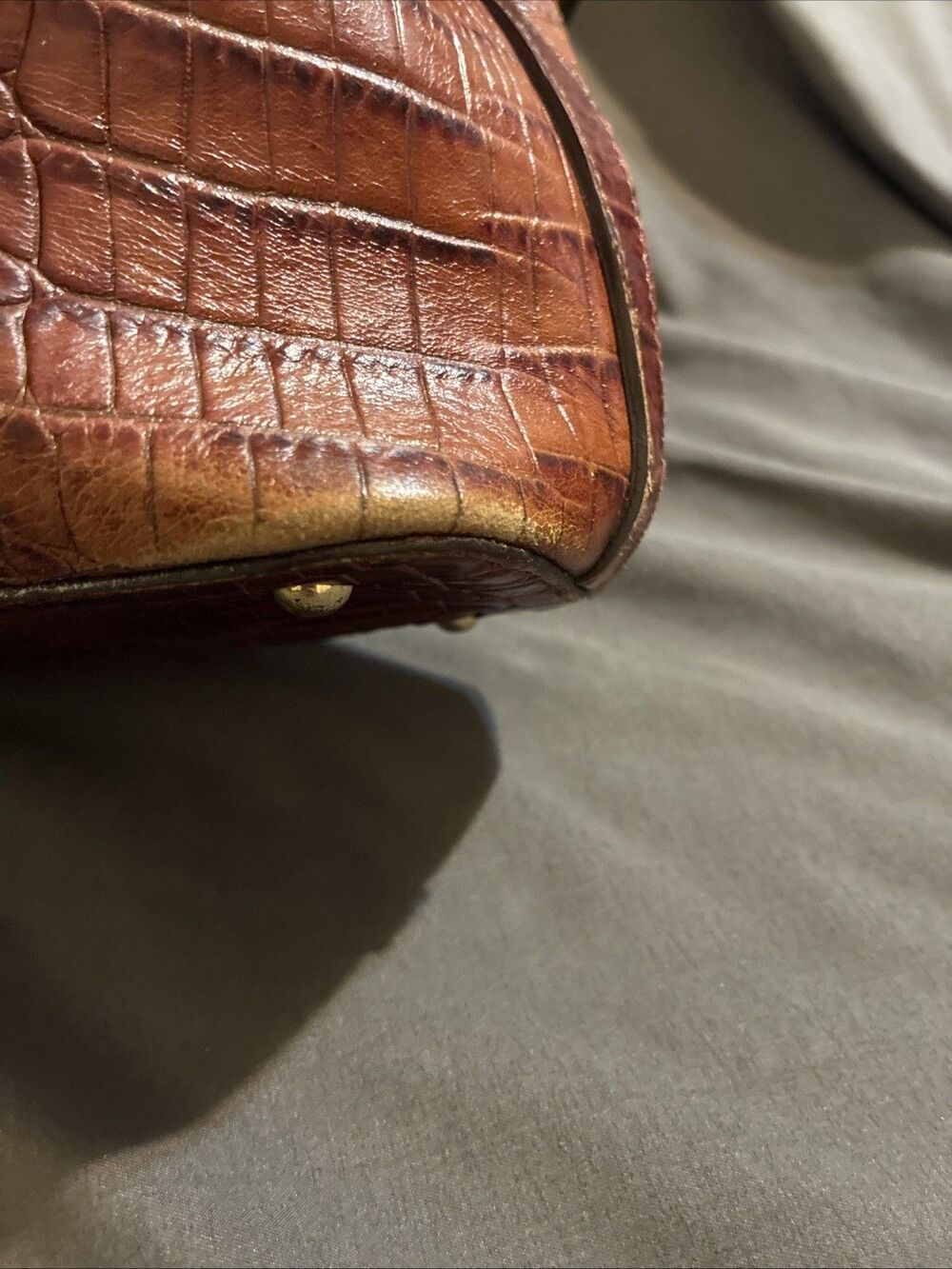 Brahmin Melbourne Mini Asher Leather Shoulder Bag Croc Embossed - Picture 15 of 16